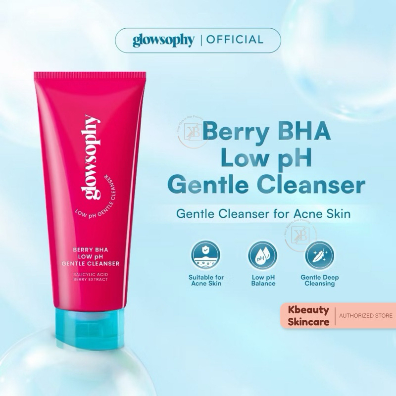 Glowsophy Berry BHA Low pH Gentle Cleanser sabun cuci muka facial wash Acne Prone Skin Friendly Faci