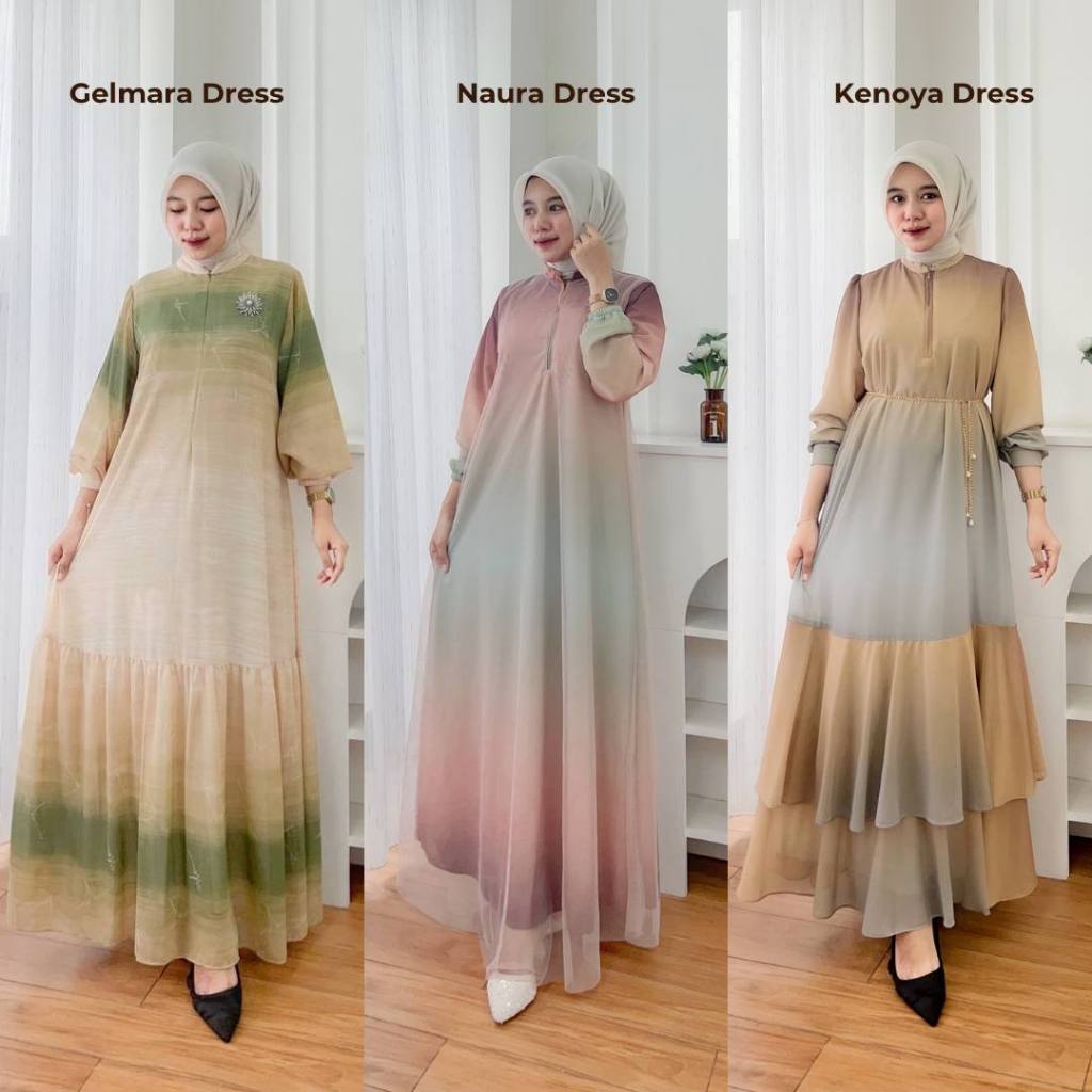 KENOYA NAURA GELMARA ZIFA MAXY Dress Gradasi By Aii Colection