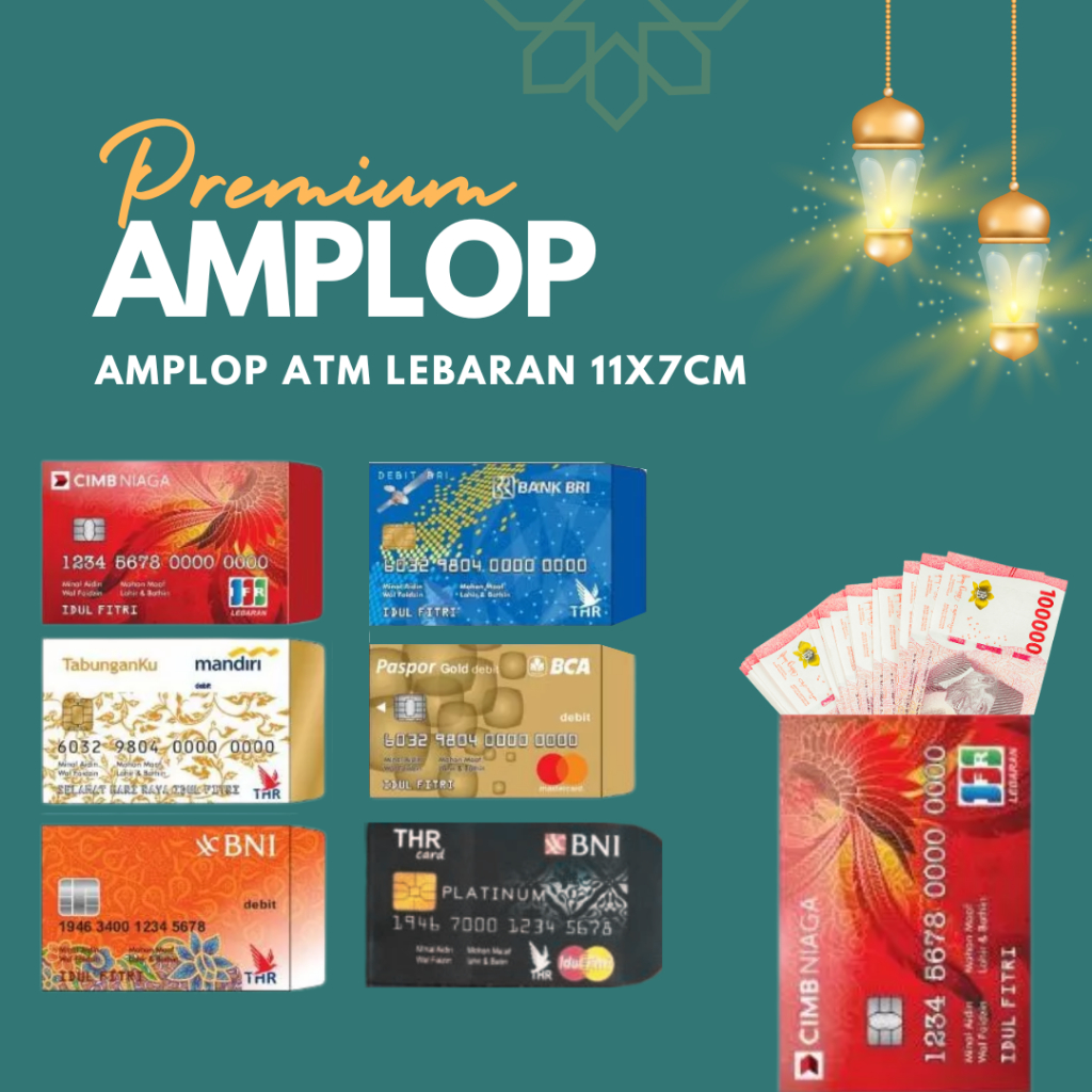

AMPLOP ATM - ISI 10 - THR LEBARAN | ANGPAO IDUL FITRI MOTIF