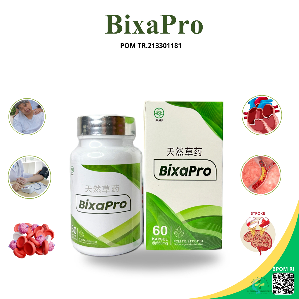 BIXAPRO Herbal Obat Stroke Lumpuh Syaraf Lemah Izin Resmi BPOM-RI