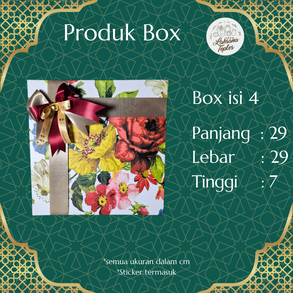 

BOX TOPLES ISI 4 KOTAK HAMPERS LEBARAN / BOX PARCEL IDUL FITRI