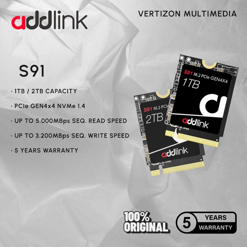 Addlink S91 1TB / 2TB (NVMe Gen4 SSD M.2 2230)
