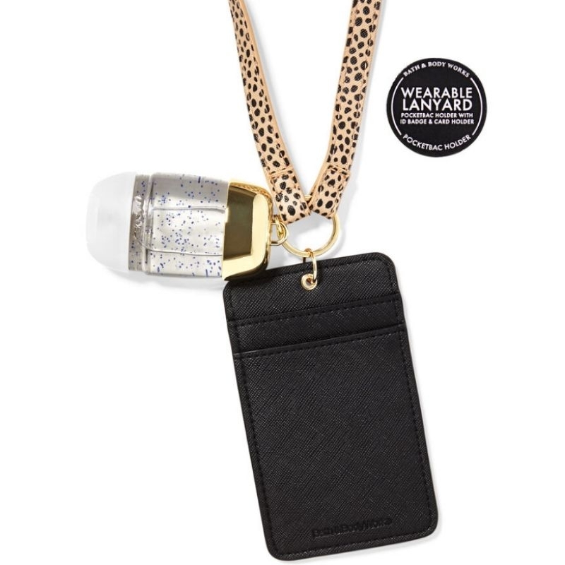 BBW WEARABLE CHEETAH ID CARD POCKETBAC ANTI-BACTERIAL HAND GEL HOLDER