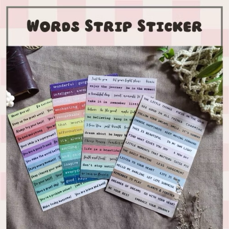 

Sticker Matte Vintage Words Retro Strips Journal Aesthetic Koran Tulisan Kata Kata
