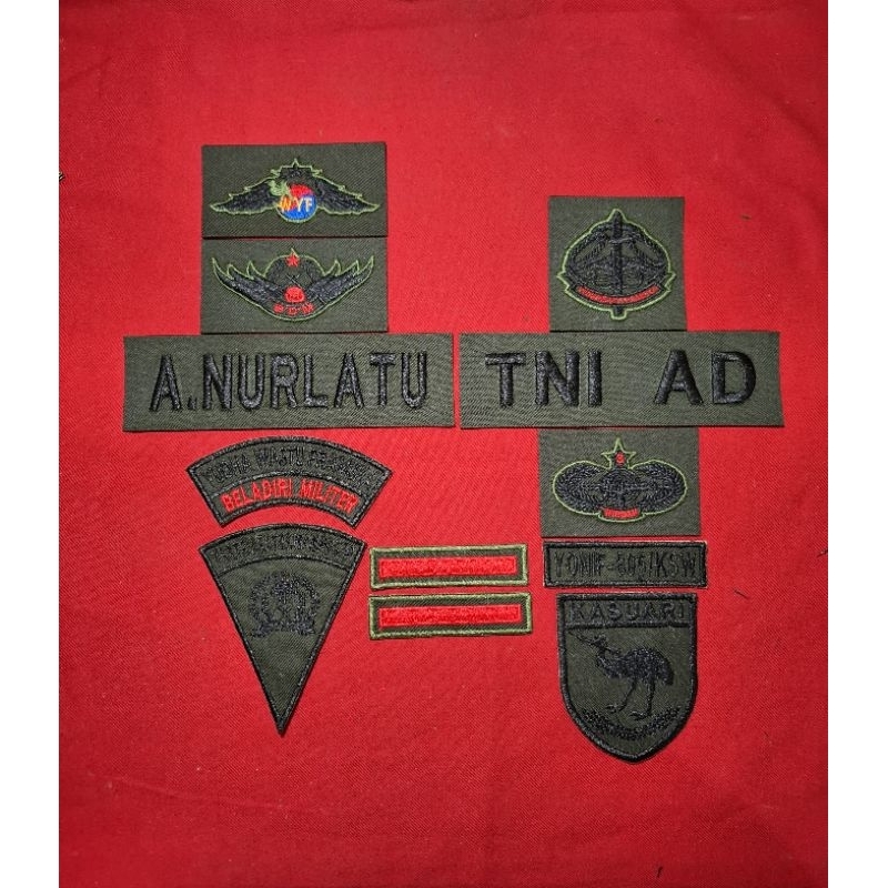 BORDIR TNI AD MODEL MIKA TIMBUL FULL SET