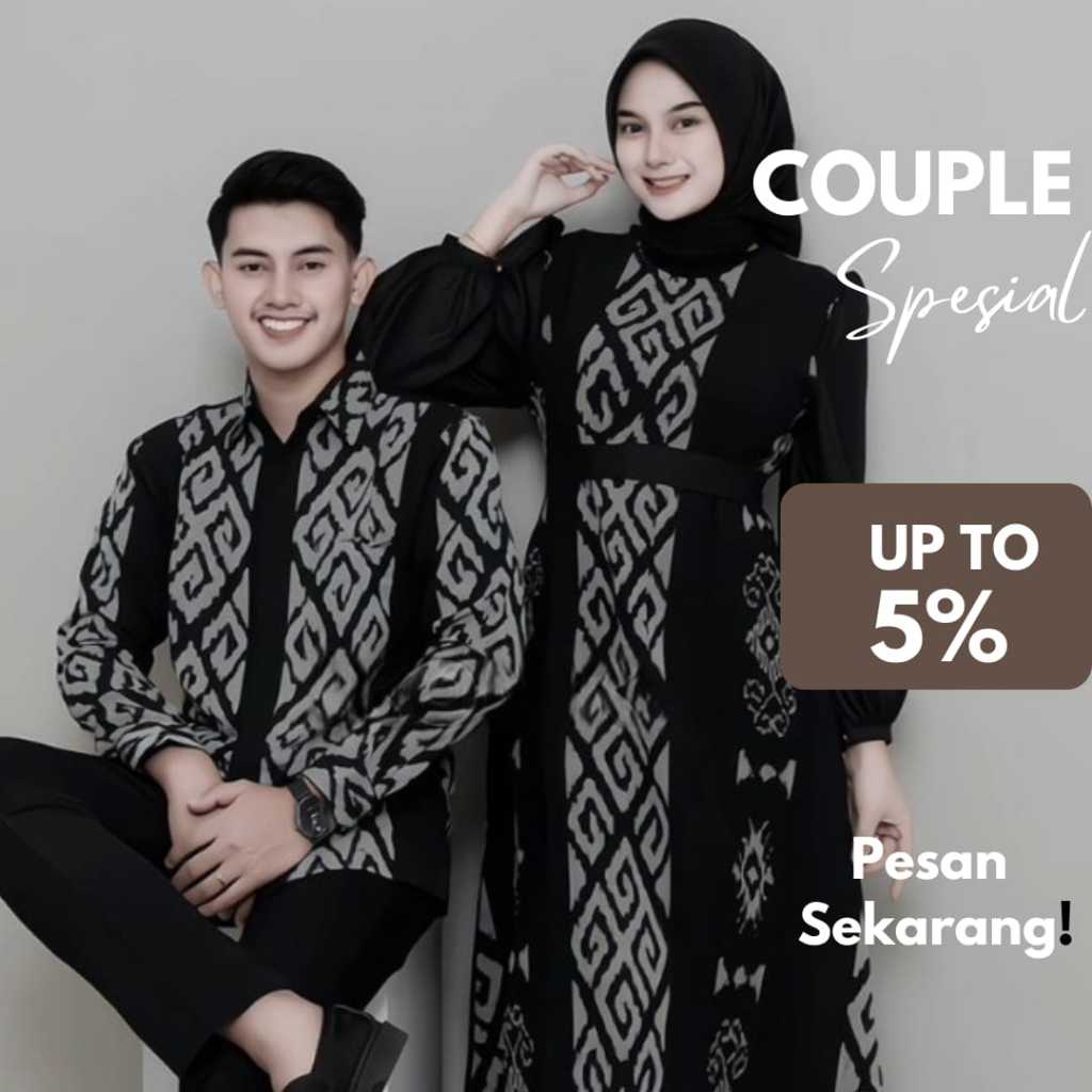 Gamis Tenun Toraja Hitam Set Couple Toraja Hitam Gamis Kondangan Tenun Pasangan Baju Muslim Lebaran
