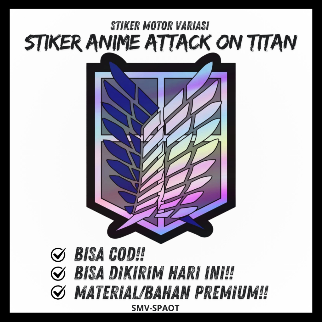 

STIKER LOGO ATTACK ON TITAN STICKER ANIME ATTACK ON TITAN HOLOGRAM ANTI AIR