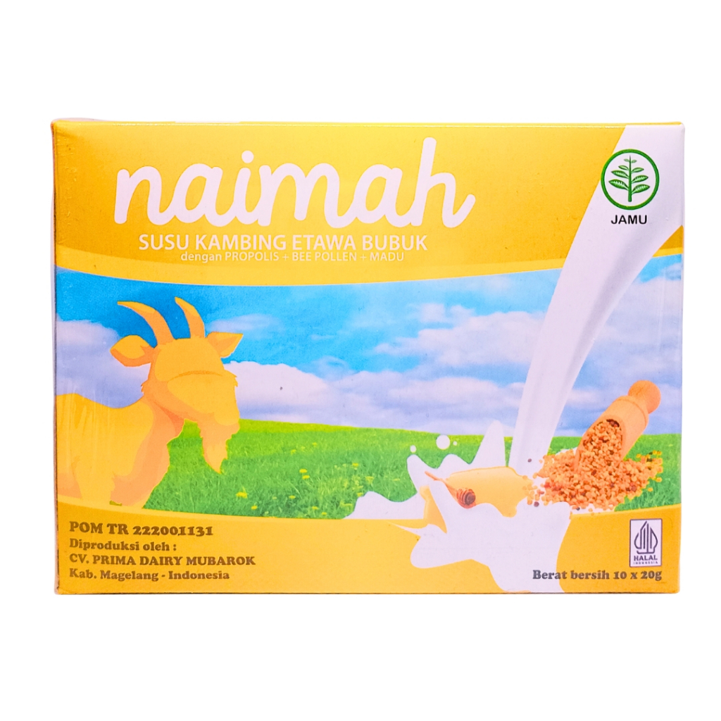 

Susu Kambing Etawa Propolis Naimah BPOM 1 box isi 10 Sachet Original Naima