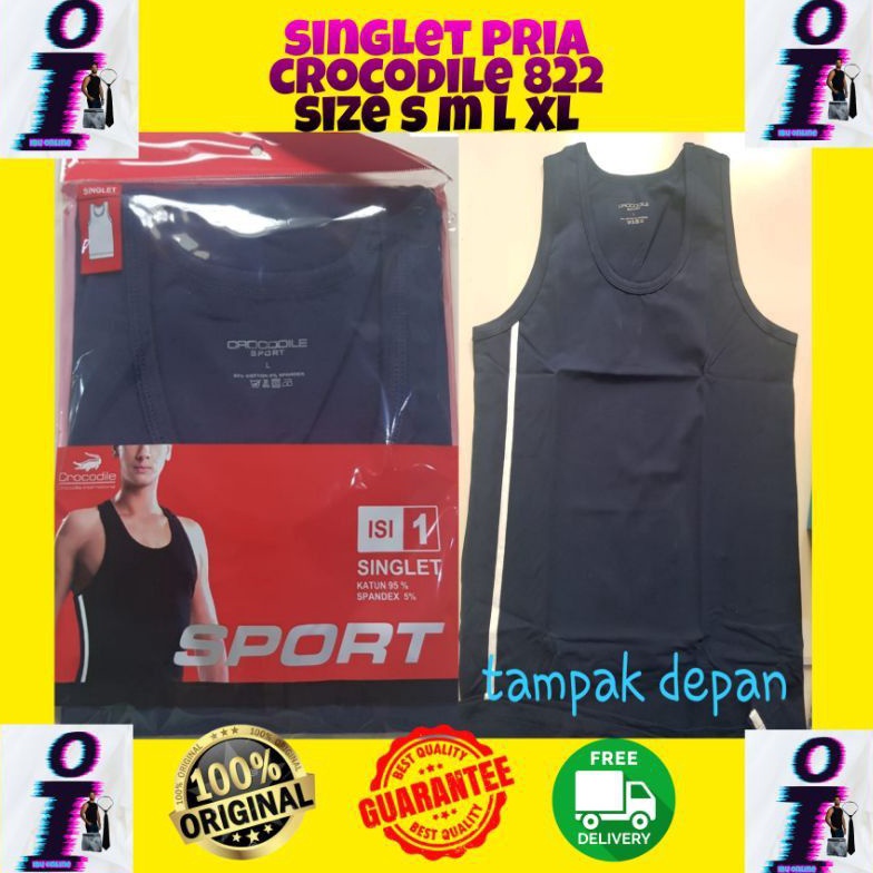 KODE C99E KAOS PRIA SPORT CROCODILE 822 ORIGINAL  SINGLET PRIA GROSIR PAKAIAN DALAM PRIA BAJU COWOK 