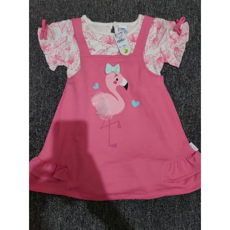 one set Overall Pipiniko flaminggo Anak Perempuan 3 Tahun