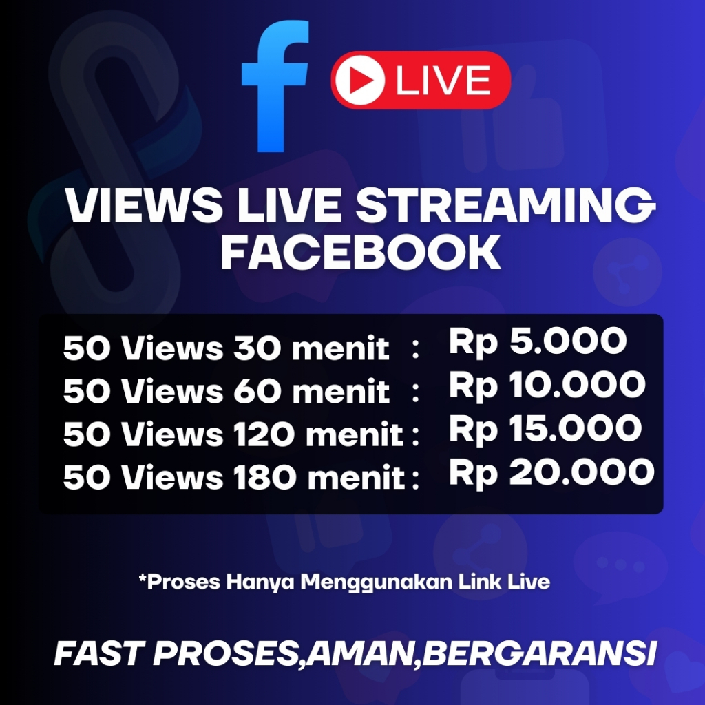 View Facebook Live Streaming - Fast Proses, Aman, Bergaransi