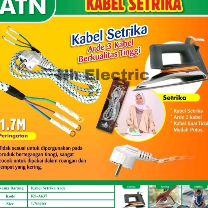 Spesial Kabel Strika Arde Isi 3 Atn  Kabel Gosokan 3 Jalur Atn  Kabel Setrika Auto Iron Wire 17M Atn
