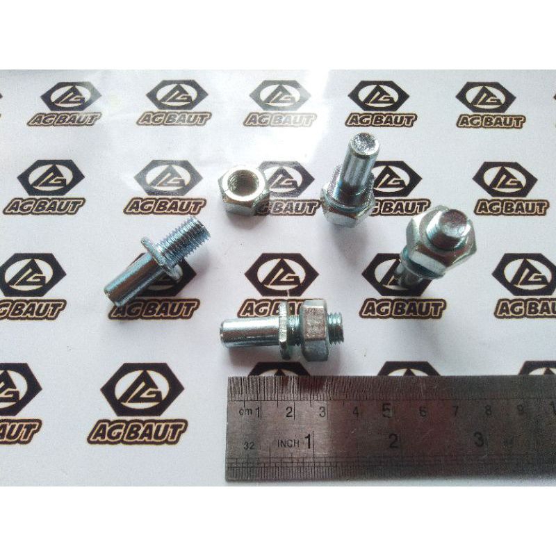 Baut Gear Belakang GL/Megapro Putih M10 × 17