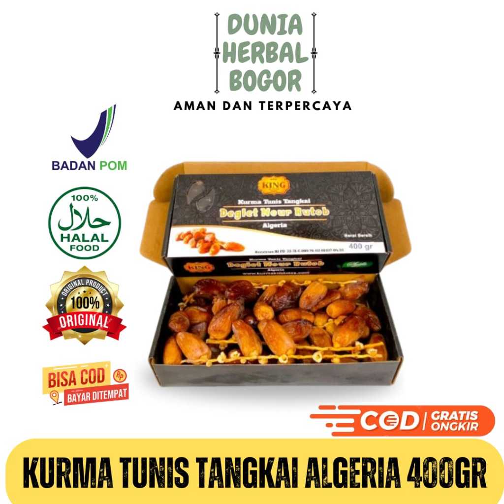 

KURMA TANGKAI TUNISIA DEGLET NOUR RUTOB 400gr I KURMA ALGERIA TERMURAH
