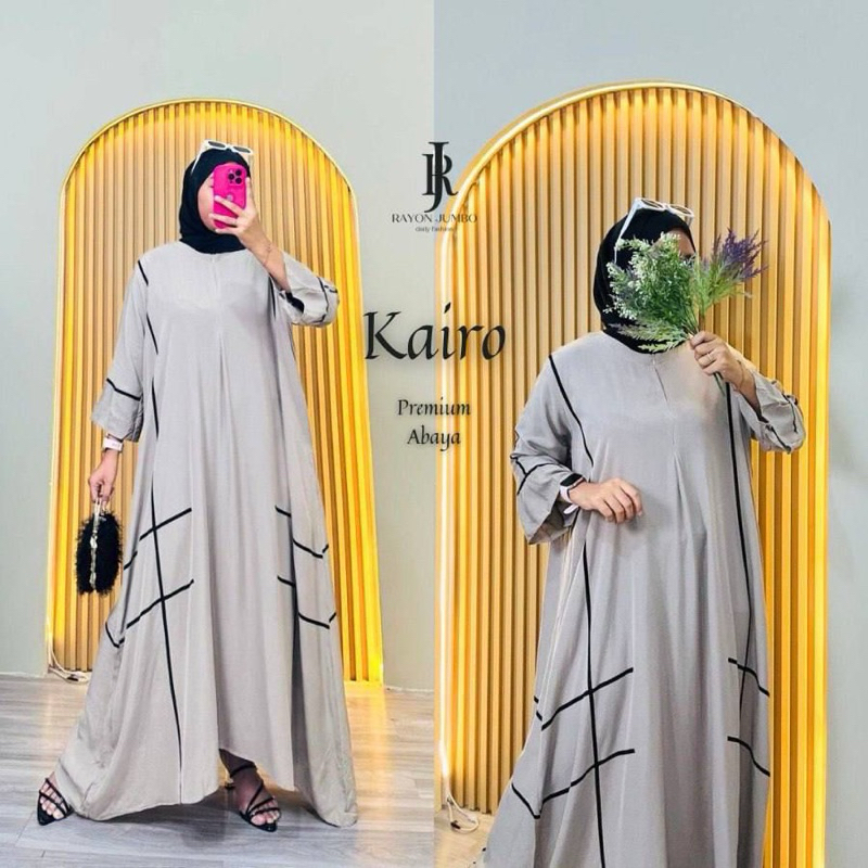 Kairo Abaya Jumbo LD 130 Rayon Premium Resleting Depan - Abaya Simple Elegan Kondangan Pengajian Aba