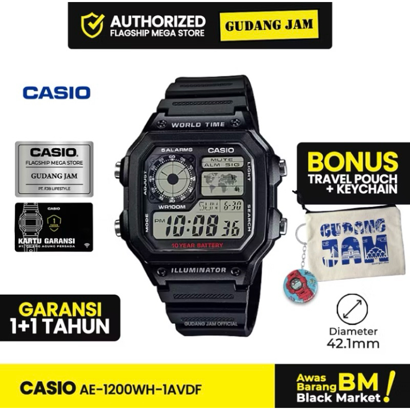 Jam Tangan Casio AE-1200WH-1AVDF AE-1200WH AE-1200 AE1200WH AE 1200WH