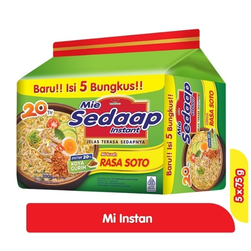 

SEDAAP mie instan soto pack (5 x 75gr)