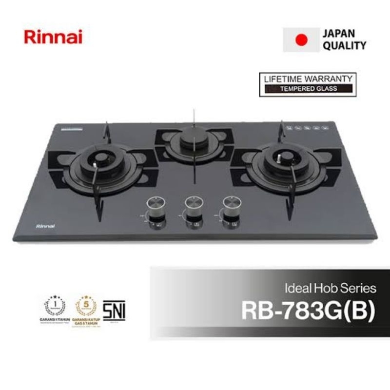 Rinnai Kompor Tanam 3 Tungku - RB-783G(B) Kompor Tanam Rinnai 3 Tungu RB 783 GB