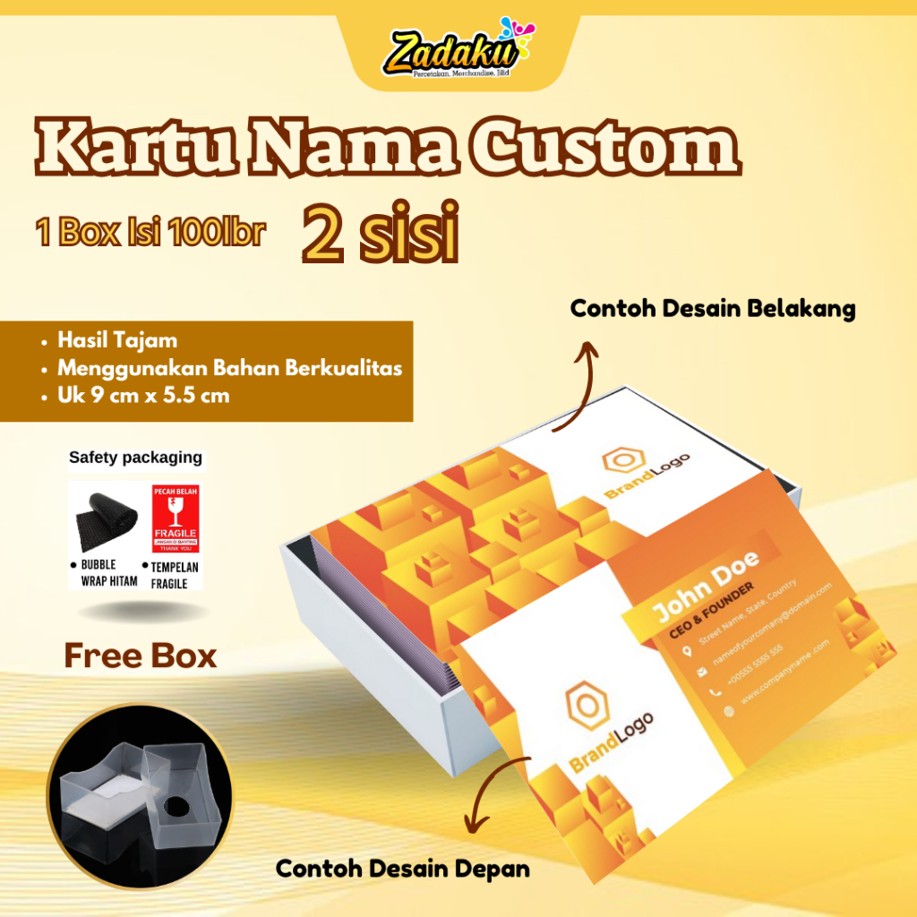 

PROMO Kartu Nama Art Paper/Art Carton Isi 100 pcs