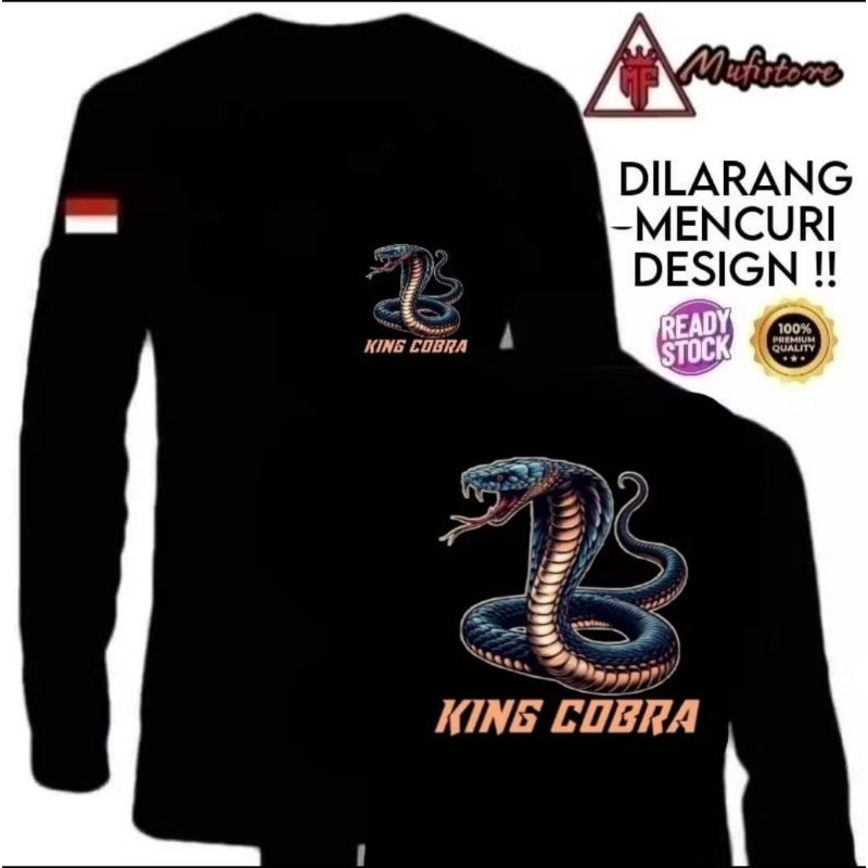KAOS LENGAN PANJANG GAMBAR ULAR KING COBRA