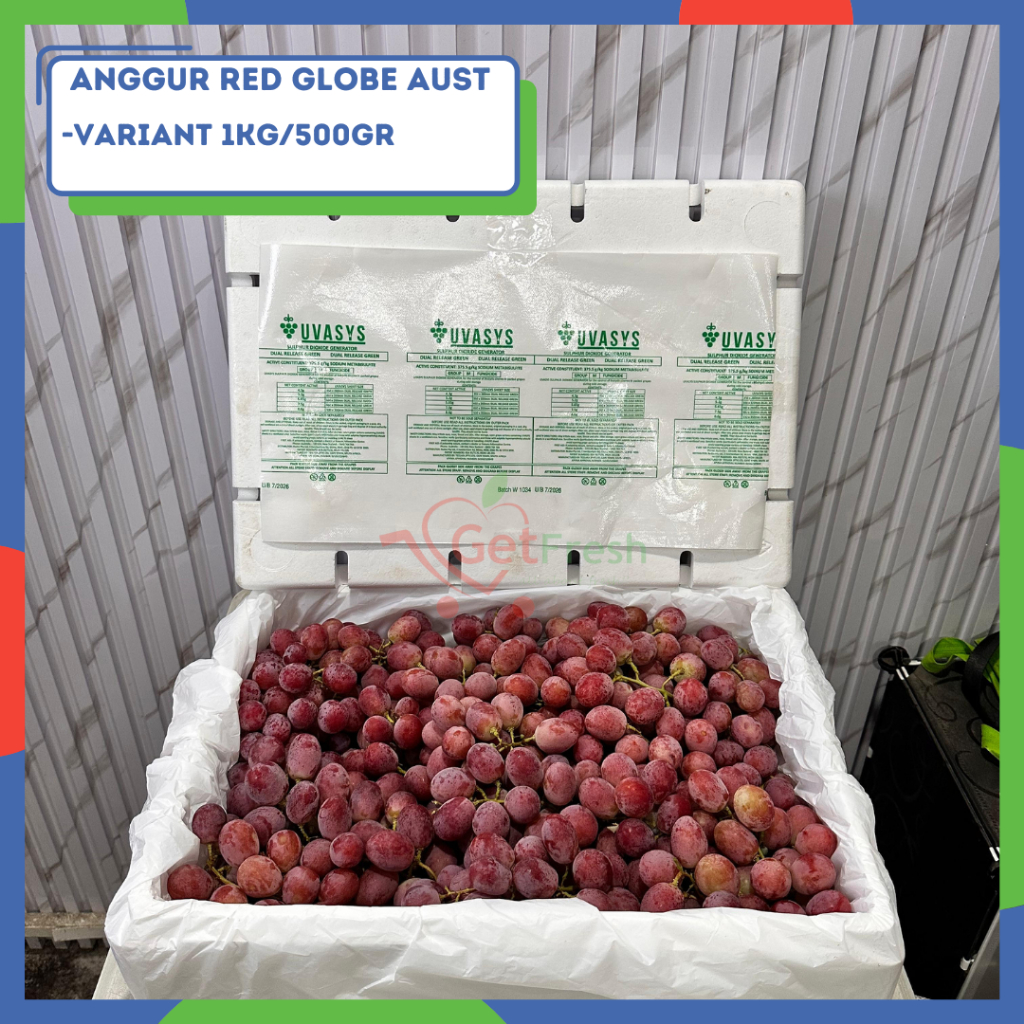 

ANGGUR RED GLOBE SEGAR 500GR/1KG MANIS SEHAT