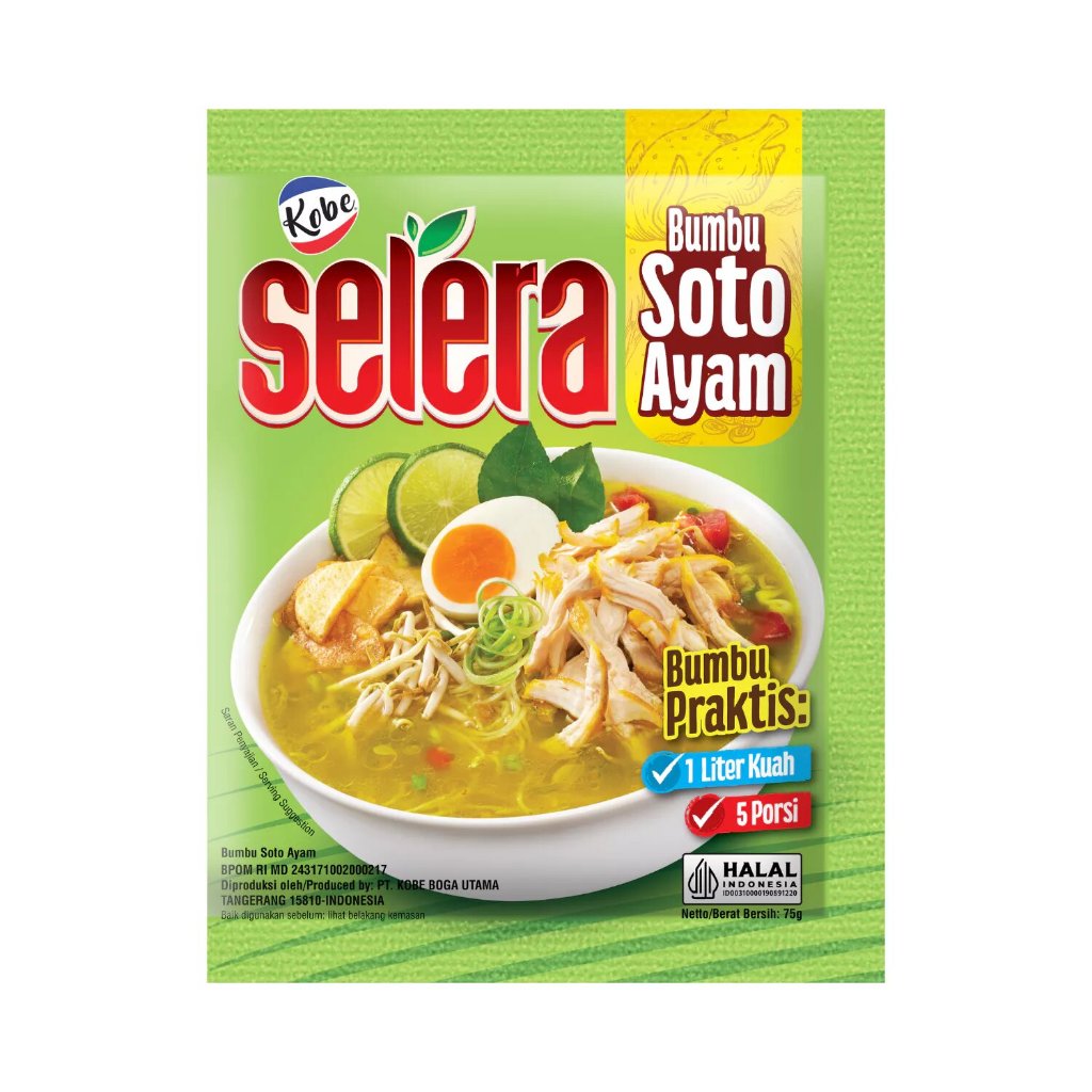 

KOBE Selera Bumbu Instan Soto Ayam 75gr / Bumbu Instan Soto Ayam