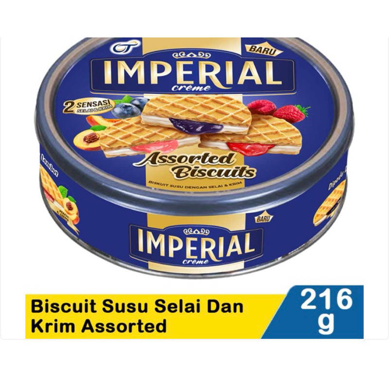 

Imperial biscuit susu selai dan krim assorted 216gr