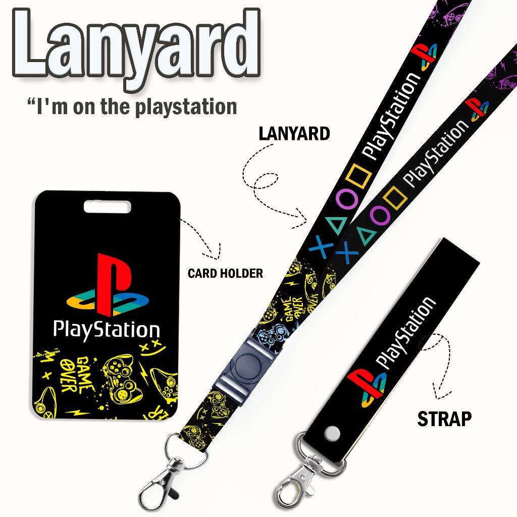 

STRAP LANYARD CARD HOLDER PLAYSTATION Gantungan Kunci, Handphone, ID Card