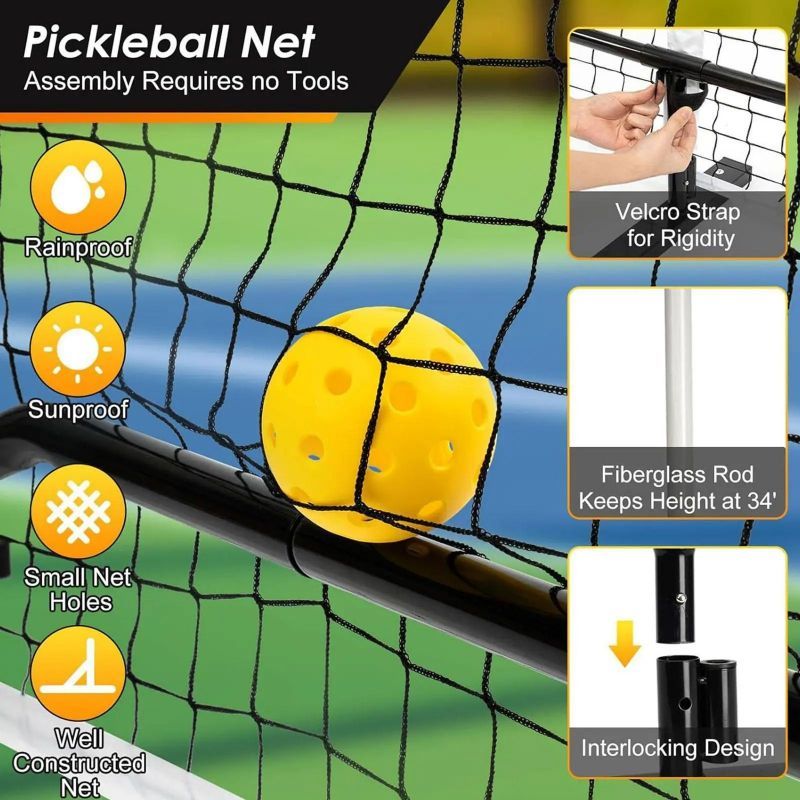 Pickleball Set With Padle Pickleball/ Racket Pickleball/ Net Pickleball Portable/ Bola Picklel