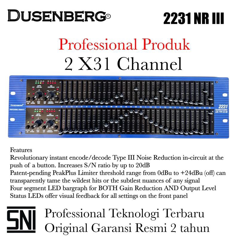 EQUALIZER DUSENBERG EQ-2231 NR III 2x31 BAND EQ 2231