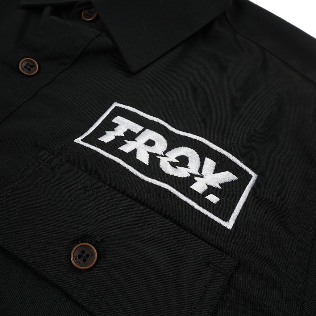 Troy Company Workshirt Workwear Engineers Black Orijinaru - Kemeja Kerja Work Shirt Hitam WSD 2570