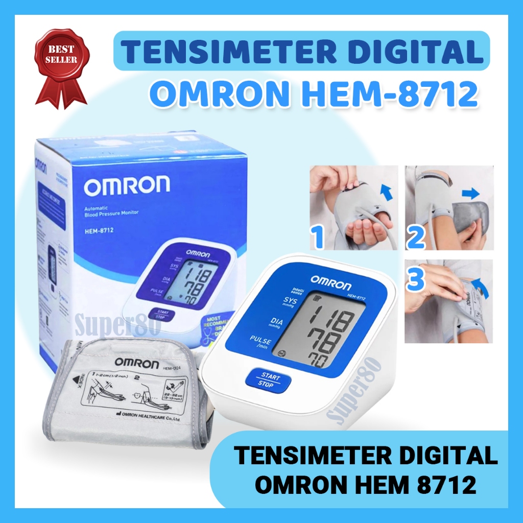 Tensimeter Digital Omron HEM-8712 Pengukur Tekanan Darah Lengan Atas dengan Indikator Hipertensi