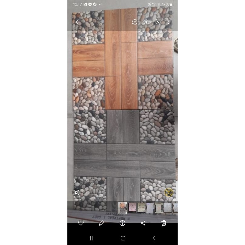 keramik kasar timbul untuk garasi warna coklat dan abu uk 50x50 merk jupiter