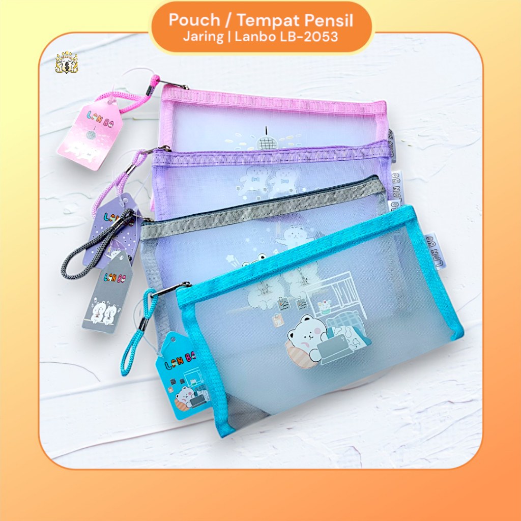 

Tempat Pensil Jaring Lanbo 2503 / Warna Pastel / Pouch Makeup / Serbaguna