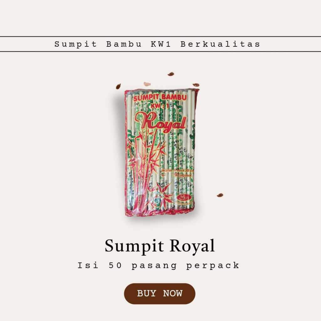 Sumpit Bambu Royal Isi 50 pasang / Sumpit Bambu Berkualitas / Sumpit Royal