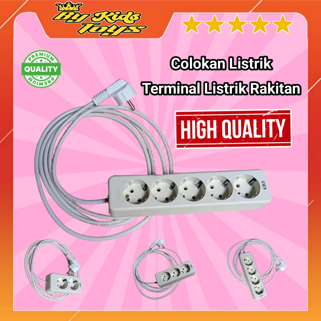 Cok Sambung Rakitan Untuk Memudahkan Pengecasan Mainan Listrik AnakTerminal Kuningan + Kabel Murah