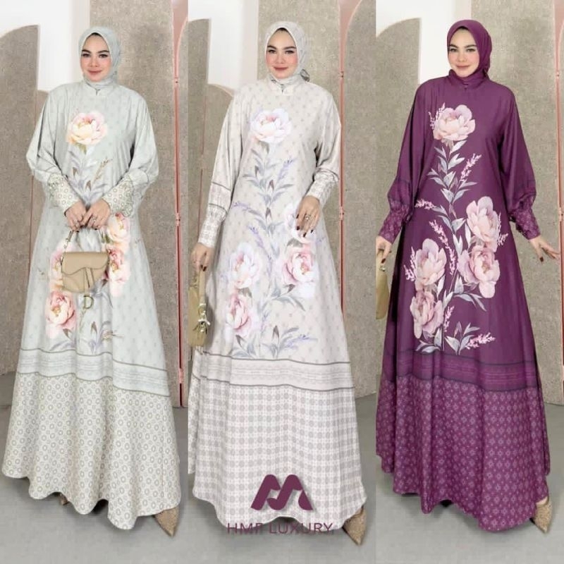 Lisa set Hijab Gamis Original Gamis Terbaru By HMF Luxury