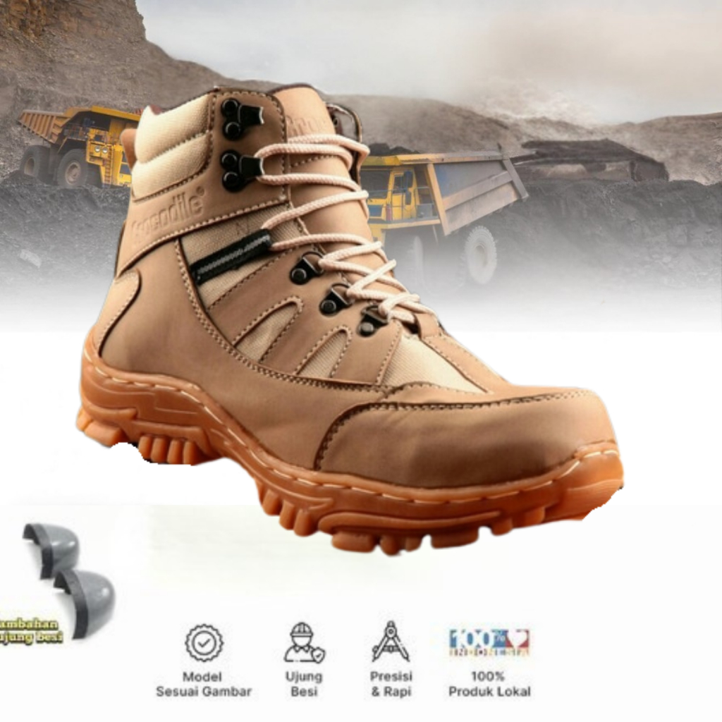 [DSM] SEPATU PRIA UJUNG BESI ARMOUR - Sepatu Boots Touring Proyek Ujung Besi Outdoor Murah