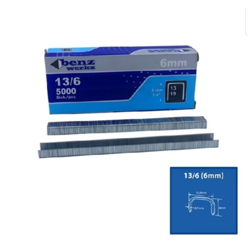 

Refill isi Steples Stapler Staples Tembak 6mm 13/6 Benz 5000 pcs