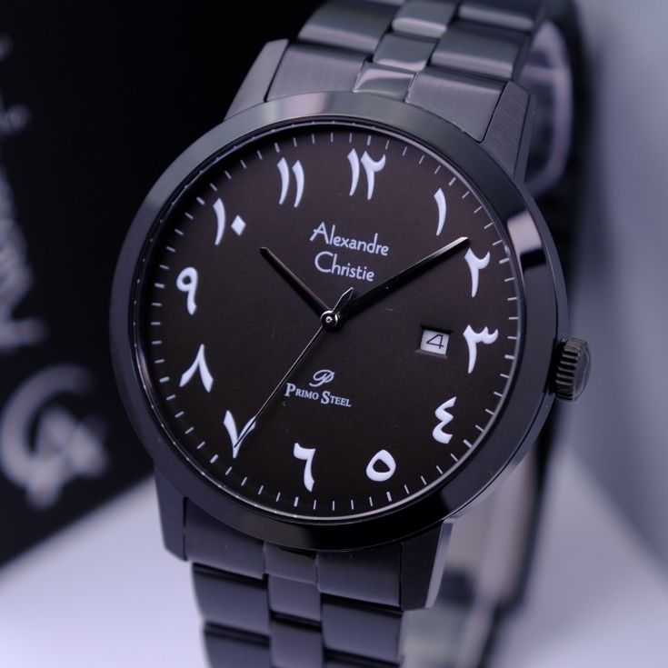 Alexandre Christie Pria Arabic Original Warna Black - AC1007 - All Stainless Steel
