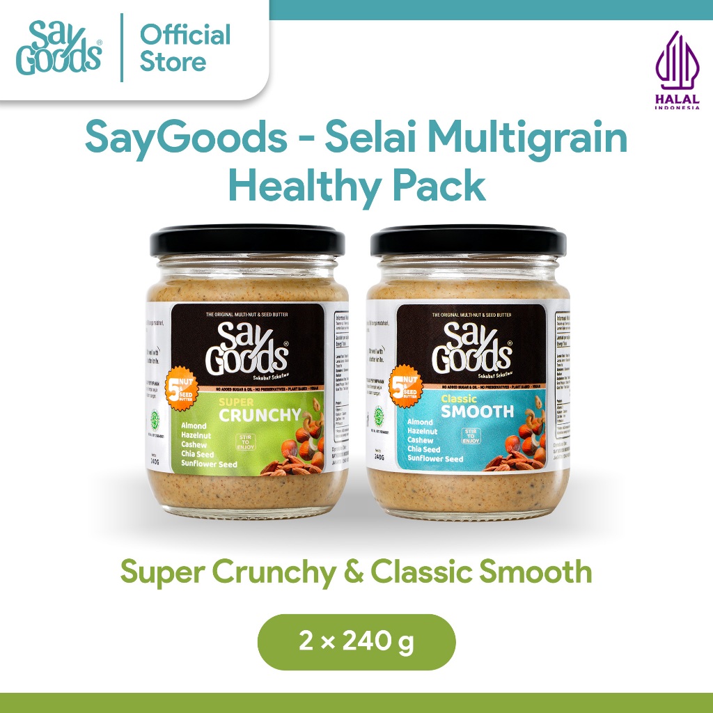

SayGoods Selai Multigrain - Healthy Pack - Super Crunchy & Classic Smooth
