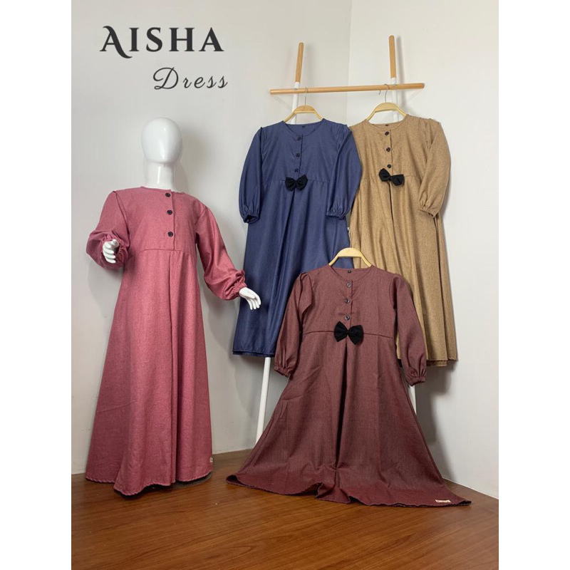 BAJU PEREMPUAN ANAK ANAK KIDS AISHA DRESS MODEL TERBARU LEBARAN