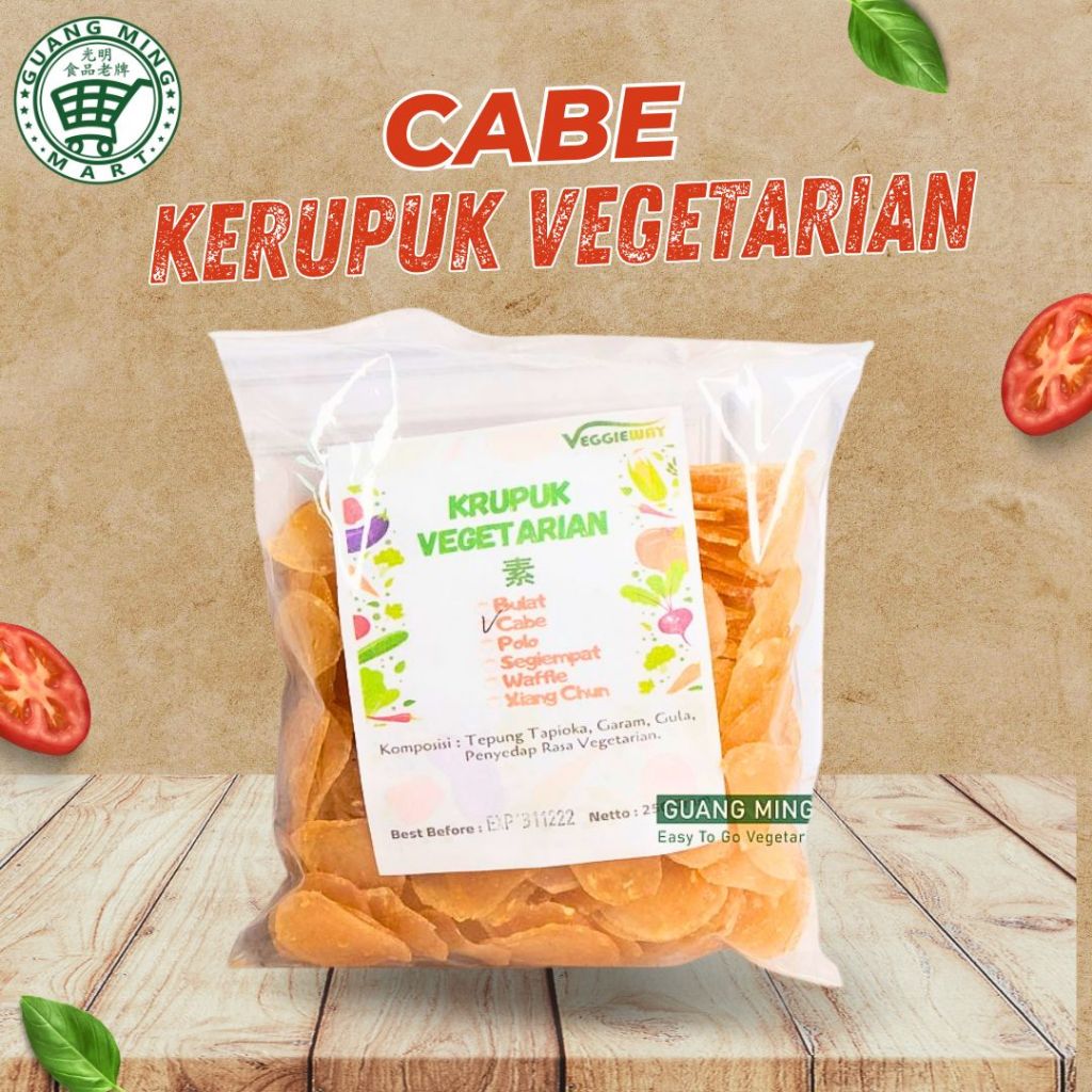 

Kerupuk Cabe Mentah Vegetarian Veggieway / Kerupuk Mentah Vegetarian