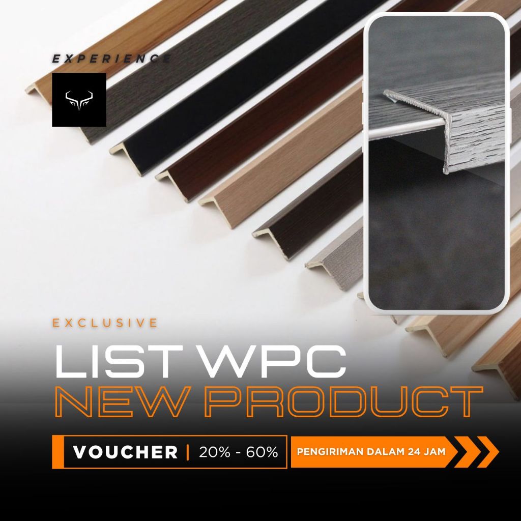 EX List Siku L WPC Panel 290cm x 25mm x 25mm / List Sudut Siku L 240cm x 2cm x 1cm Untuk Panel Wall 
