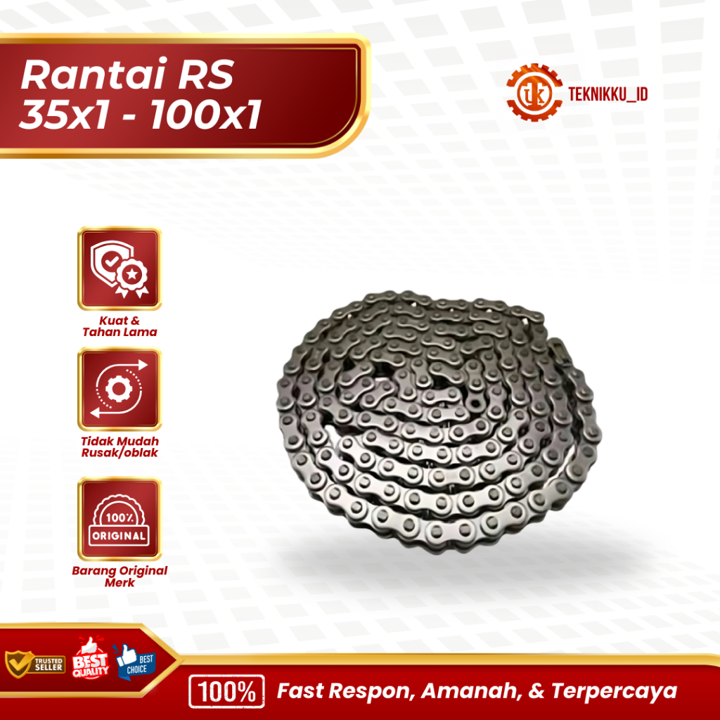 Roller Chain Rantai RS 35 / RS35-1 - RS 100 / RS100-1 Single 10 FT 100% Original