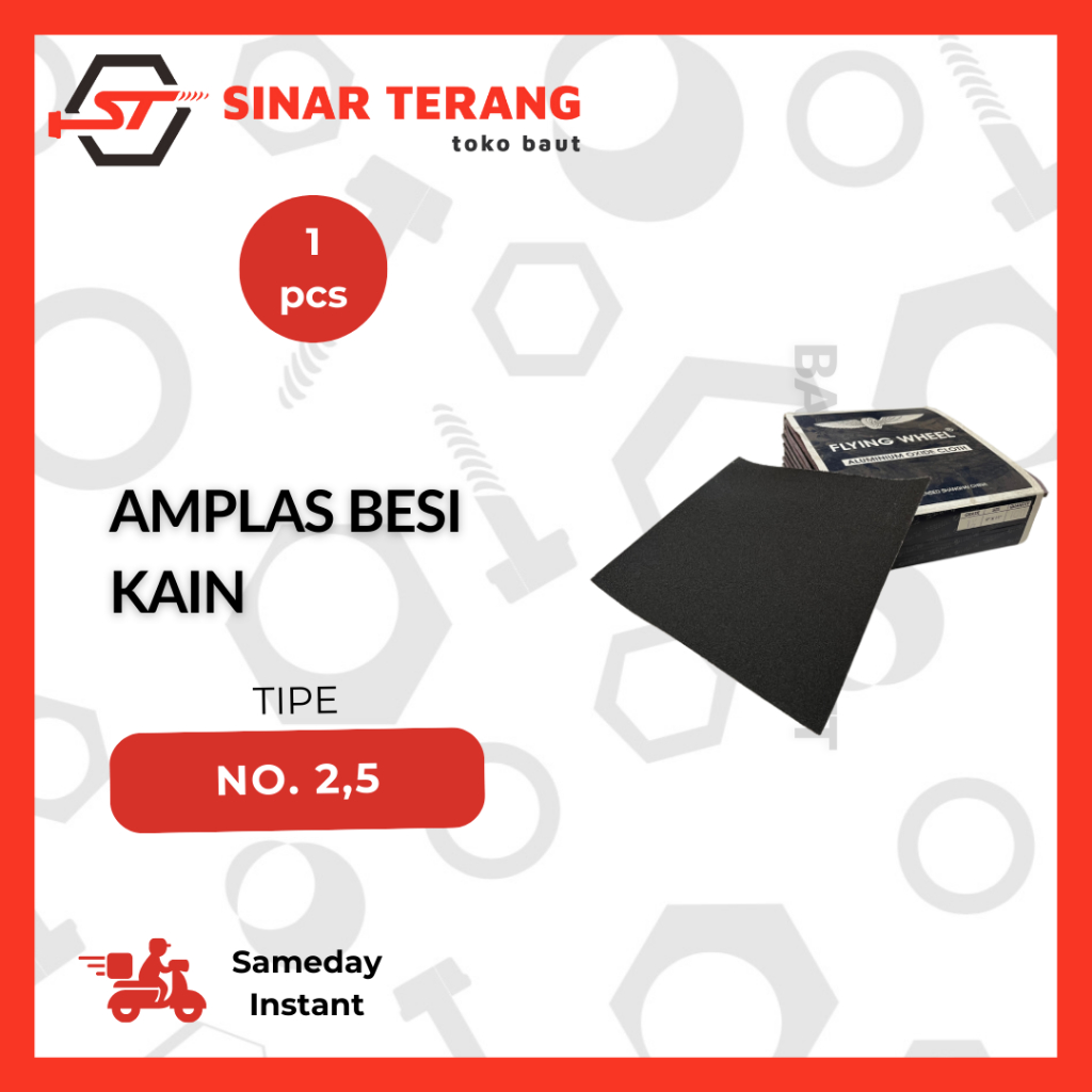 Amplas Besi Kain No 2.5 FLYING WHEEL Lembaran