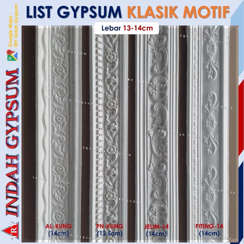 List PLAFON Gypsum motif KLASIK 14cm dan 13cm - Original TRYINDAH
