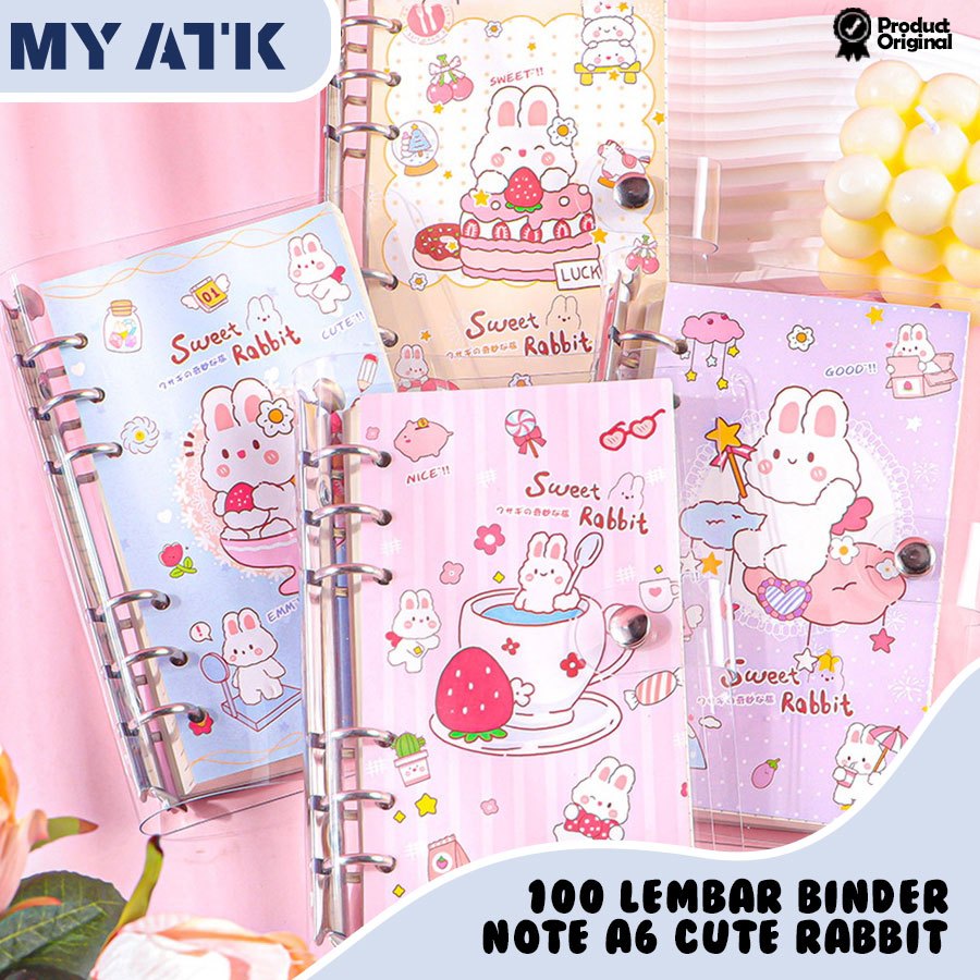 

100 lembar Binder note A6 cute rabbit/ Daily planner Agenda