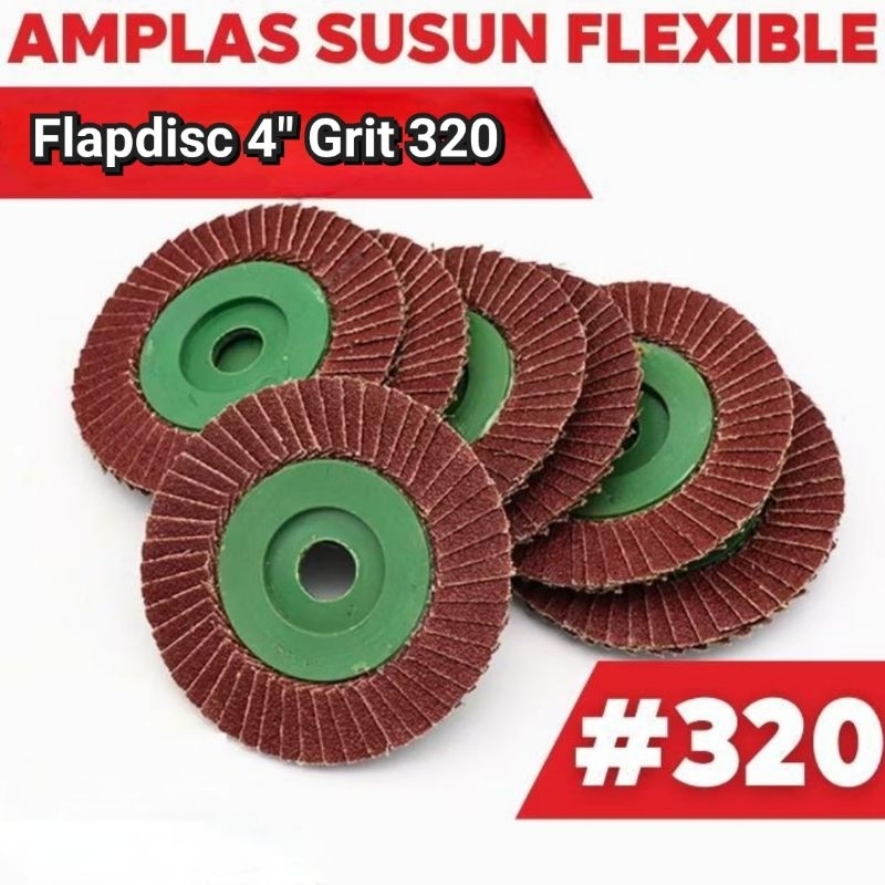 FLAPDISC 4" GRIT 320 / AMPLAS SUSUN FLEXIBEL
