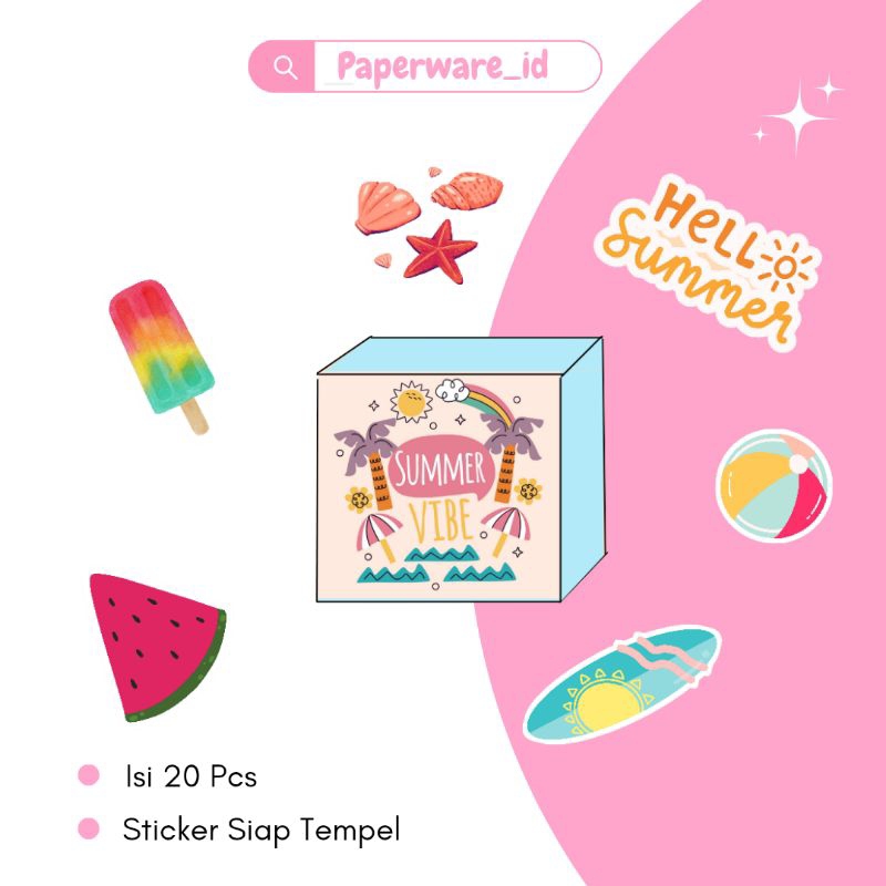 

stiker tema summer / sticker dekorasi tema summer / stiker tema musim panas